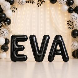 Flippy Baloane Folie Metalizate, Flippy, Set EVA, Heliu sau Aer, Pai inclus, 40 cm, Negru (177700)
