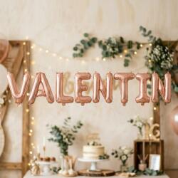 Flippy Baloane Folie Metalizate, Flippy, Set VALENTIN, Heliu sau Aer, Pai inclus, 40 cm, Rose Gold (177520)