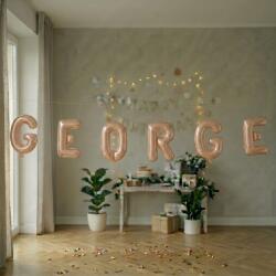 Flippy Baloane Folie Metalizate, Flippy, Set GEORGE, Heliu sau Aer, Pai inclus, 40 cm, Rose Gold (177516)
