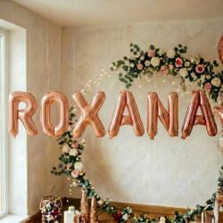 Flippy Baloane Folie Metalizate, Flippy, Set ROXANA, Heliu sau Aer, Pai inclus, 40 cm, Rose Gold (177489)