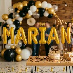 Flippy Baloane Folie Metalizate, Flippy, Set MARIAN, Heliu sau Aer, Pai inclus, 40 cm, Auriu (177281)