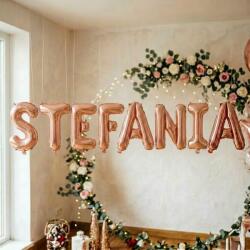 Flippy Baloane Folie Metalizate, Flippy, Set STEFANIA, Heliu sau Aer, Pai inclus, 40 cm, Rose Gold (177485)