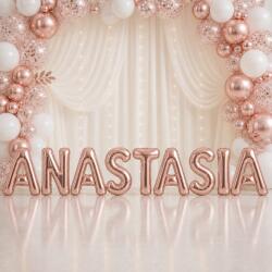 Flippy Baloane Folie Metalizate, Flippy, Set ANASTASIA, Heliu sau Aer, Pai inclus, 40 cm, Rose Gold (177682)