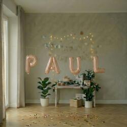 Flippy Baloane Folie Metalizate, Flippy, Set PAUL, Heliu sau Aer, Pai inclus, 40 cm, Rose Gold (177518)