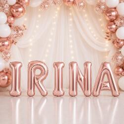 Flippy Baloane Folie Metalizate, Flippy, Set IRINA, Heliu sau Aer, Pai inclus, 40 cm, Rose Gold (177687)
