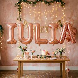 Flippy Baloane Folie Metalizate, Flippy, Set IULIA, Heliu sau Aer, Pai inclus, 40 cm, Rose Gold (177494)
