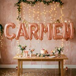 Flippy Baloane Folie Metalizate, Flippy, Set CARMEN, Heliu sau Aer, Pai inclus, 40 cm, Rose Gold (177495)
