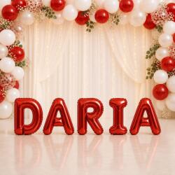 Flippy Baloane Folie Metalizate, Flippy, Set DARIA, Heliu sau Aer, Pai inclus, 40 cm, Rosu (177719)