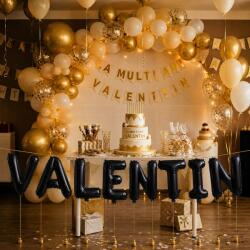 Flippy Baloane Folie Metalizate, Flippy, Set VALENTIN, Heliu sau Aer, Pai inclus, 40 cm, Negru (177559)
