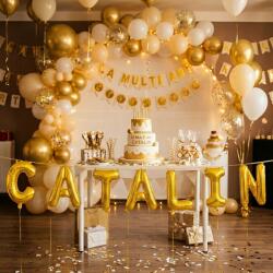 Flippy Baloane Folie Metalizate, Flippy, Set CATALIN, Heliu sau Aer, Pai inclus, 40 cm, Auriu (177288)