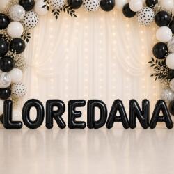 Flippy Baloane Folie Metalizate, Flippy, Set LOREDANA, Heliu sau Aer, Pai inclus, 40 cm, Negru (177711)