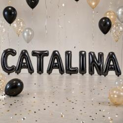 Flippy Baloane Folie Metalizate, Flippy, Set CATALINA, Heliu sau Aer, Pai inclus, 40 cm, Negru (177612)