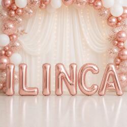Flippy Baloane Folie Metalizate, Flippy, Set ILINCA, Heliu sau Aer, Pai inclus, 40 cm, Rose Gold (177686)