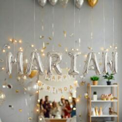 Flippy Baloane Folie Metalizate, Flippy, Set MARIAN, Heliu sau Aer, Pai inclus, 40 cm, Argintiu (177458)