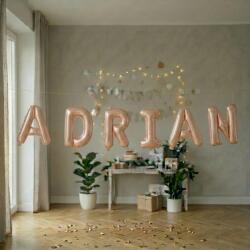 Flippy Baloane Folie Metalizate, Flippy, Set ADRIAN, Heliu sau Aer, Pai inclus, 40 cm, Rose Gold (177513)
