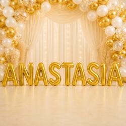 Flippy Baloane Folie Metalizate, Flippy, Set ANASTASIA, Heliu sau Aer, Pai inclus, 40 cm, Auriu (177648)