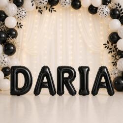 Flippy Baloane Folie Metalizate, Flippy, Set DARIA, Heliu sau Aer, Pai inclus, 40 cm, Negru (177702)