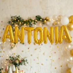 Flippy Baloane Folie Metalizate, Flippy, Set ANTONIA, Heliu sau Aer, Pai inclus, 40 cm, Auriu (177263)