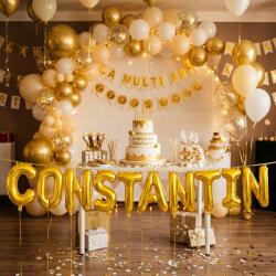 Flippy Baloane Folie Metalizate, Flippy, Set CONSTANTIN, Heliu sau Aer, Pai inclus, 40 cm, Auriu (177287)