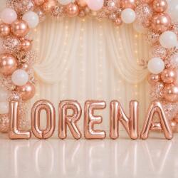 Flippy Baloane Folie Metalizate, Flippy, Set LORENA, Heliu sau Aer, Pai inclus, 40 cm, Rose Gold (177693)