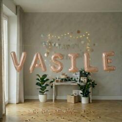 Flippy Baloane Folie Metalizate, Flippy, Set VASILE, Heliu sau Aer, Pai inclus, 40 cm, Rose Gold (177512)