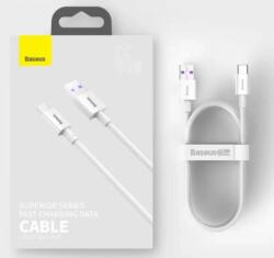 Baseus Cablu alimentare si date Baseus Superior, Fast Charging, USB la USB Type-C 66W, lungime 1m, alb (CATYS-02)