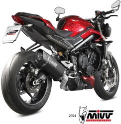  Sistem complet de evacuare MIVV SR-1 pentru Triumph Street Triple 765 R / RS (2023-2024), titan negru