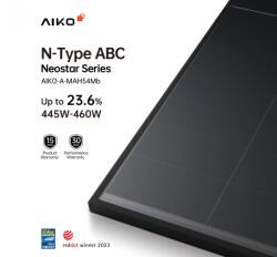 AIKO Panou Solar Fotovoltaic Monocristalin AIKO Neostar 445-MAH54MB Full Black, max. 1500V, lungime cablu 1200mm, conector MC4, 445W, 1722x1134x30mm, IP68, 108 celule [2X(9X6)] (AIKO-A445-MAH54MB)