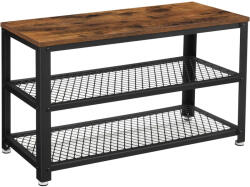 VASAGLE Raft pentru pantofi VASAGLE cu 2 polite si banca, stil industrial, maro rustic (EZ-LBS73X) Pantofar