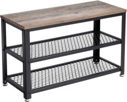 VASAGLE Raft pentru pantofi VASAGLE cu banca, 2 polite, stil industrial, 73 cm (EZ-LBS73MB) Pantofar