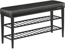 VASAGLE EKHO modern műbőr cipős pad, 100 cm, tintafekete (LSB113B01) - tutihome