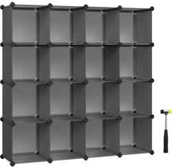 SONGMICS 16 kockás DIY polcrendszer és cipőtároló, szürke (LPC442G01)