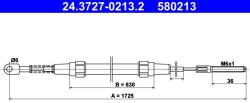 ATE Cablu, frana de parcare ATE 24.3727-0213.2 (24.3727-0213.2) - fixbox