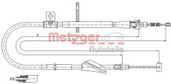 METZGER Cablu, frana de parcare METZGER 11.5741 (11.5741)
