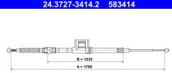 ATE Cablu, frana de parcare ATE 24.3727-3414.2 (24.3727-3414.2) - fixbox