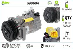 VALEO Compresor, climatizare VALEO 690684 (690684)