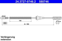 ATE Cablu, frana de parcare ATE 24.3727-0746.2 (24.3727-0746.2) - fixbox