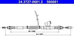 ATE Cablu, frana de parcare ATE 24.3727-0681.2 (24.3727-0681.2) - fixbox