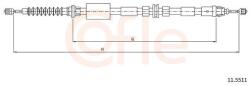 COFLE Cablu, frana de parcare COFLE 11.5511 (11.5511) - fixbox