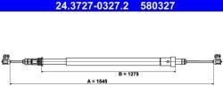 ATE Cablu, frana de parcare ATE 24.3727-0327.2 (24.3727-0327.2) - fixbox