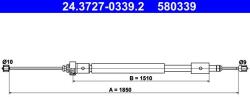 ATE Cablu, frana de parcare ATE 24.3727-0339.2 (24.3727-0339.2) - fixbox