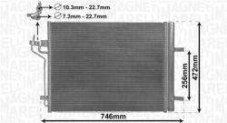 Magneti Marelli Condensator, climatizare MAGNETI MARELLI 350203880000 (350203880000) - fixbox