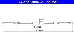 ATE Cablu, frana de parcare ATE 24.3727-0687.2 (24.3727-0687.2) - fixbox