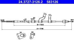 ATE Cablu, frana de parcare ATE 24.3727-3126.2 (24.3727-3126.2) - fixbox