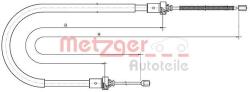 METZGER Cablu, frana de parcare METZGER 10.6892 (10.6892)