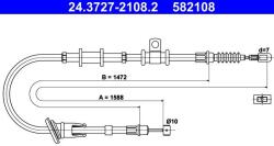 ATE Cablu, frana de parcare ATE 24.3727-2108.2 (24.3727-2108.2) - fixbox