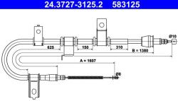 ATE Cablu, frana de parcare ATE 24.3727-3125.2 (24.3727-3125.2) - fixbox