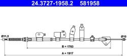 ATE Cablu, frana de parcare ATE 24.3727-1958.2 (24.3727-1958.2)