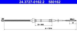 ATE Cablu, frana de parcare ATE 24.3727-0162.2 (24.3727-0162.2) - fixbox