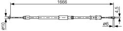 Bosch Cablu, frana de parcare BOSCH 1 987 482 032 (1 987 482 032) - fixbox
